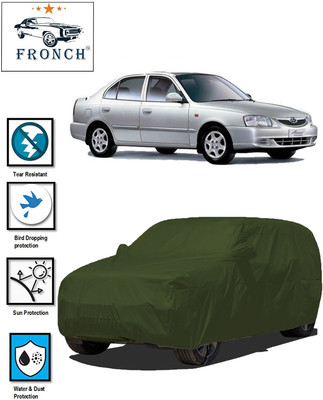 FRONCH Car Cover For Hyundai Accent (With Mirror Pockets)(Green)
