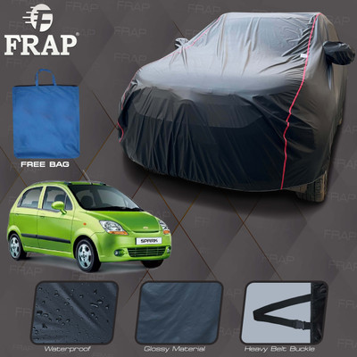 Frap Car Cover For Chevrolet Spark (With Mirror Pockets)(Black, Red)