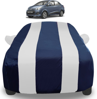 Auto Hub Car Cover For Hyundai Xcent(White, Blue)