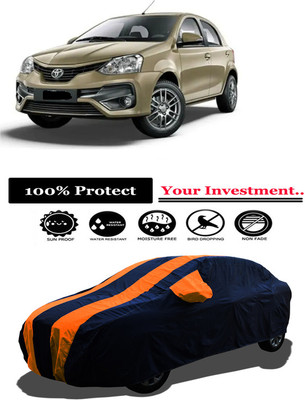 Amexride Car Cover For Toyota Etios Liva 1.2 V Dual Tone Petrol (With Mirror Pockets)(Orange)