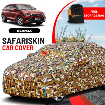 AUTOMOZEXO Car Cover For Toyota Glanza (With Mirror Pockets)(Multicolor)