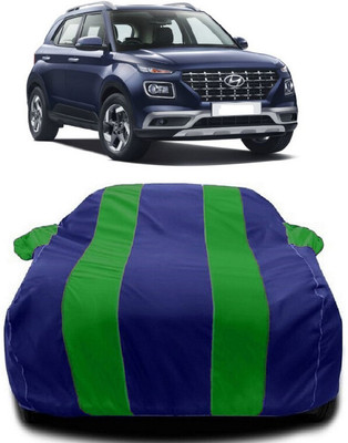 Autoprime Car Cover For Hyundai Venue (With Mirror Pockets)(Green, Blue)