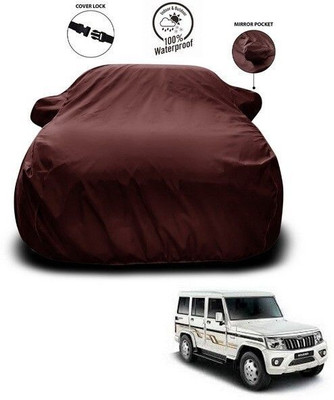ANTHUB Car Cover For Mahindra Bolero (With Mirror Pockets)(Maroon)