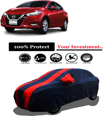 Amexride Car Cover For Nissan Almera S (With Mirror Pockets)(Red)