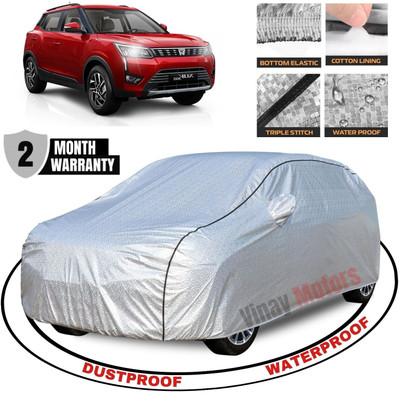 VinayMotors Car Cover For Mahindra XUV 300 (With Mirror Pockets)(Silver, Black)