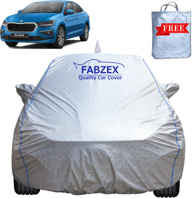 FABZEX Car Cover For Skoda Slavia (With Mirror Pockets)(Silver, For 2021, 2022, 2023, 2024 Models)
