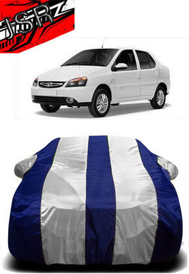 J S R Car Cover For Tata Indigo eCS (With Mirror Pockets)(White, Blue)