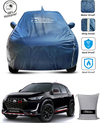 FAMEXON Car Cover For Nissan Magnite (With Mirror Pockets)(Blue)