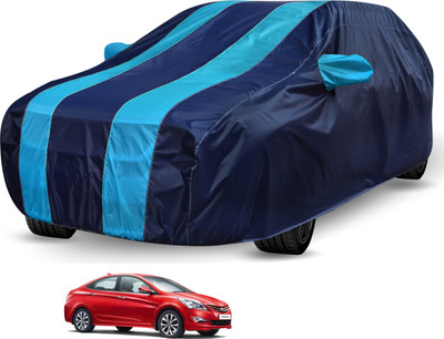 Auto Hub Car Cover For Hyundai Fluidic Verna (With Mirror Pockets)(Blue, Blue)