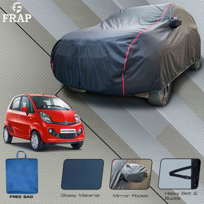 Frap Car Cover For Tata Nano, Nano Genx, Nano LX, Nano XE, Nano XT (With Mirror Pockets)(Grey, Red)