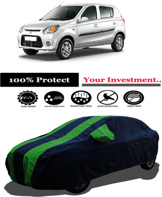 Amexride Car Cover For Maruti Suzuki Alto 800 Std Optional (With Mirror Pockets)(Green)