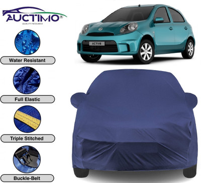 AUCTIMO Car Cover For Nissan Micra Active (With Mirror Pockets)(Multicolor)