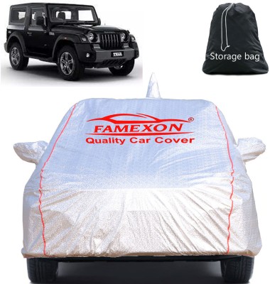 FAMEXON Car Cover For Mahindra Thar (With Mirror Pockets)(Silver)