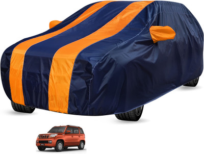 Auto Hub Car Cover For Mahindra TUV300 (Without Mirror Pockets)(Black, Orange)