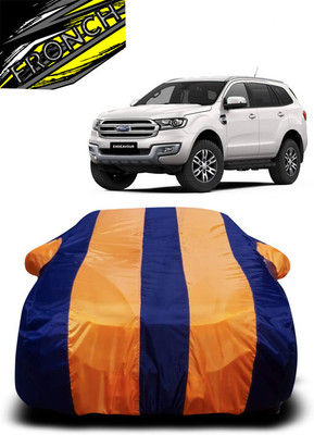 FRONCH Car Cover For Ford Endeavour (With Mirror Pockets)(Orange, Blue)