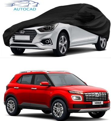 AUTOCAD Car Cover For Hyundai Venue (With Mirror Pockets)(Black)