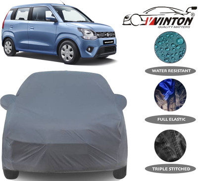 V VINTON Car Cover For Maruti Suzuki WagonR (With Mirror Pockets)(Grey)