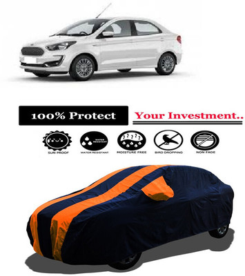 Amexride Car Cover For Ford Figo Aspire Titanium Diesel (With Mirror Pockets)(Orange)