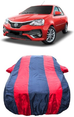 Wegather Car Cover For Toyota Platinum Etios 1.5 V Petrol (With Mirror Pockets)(Red)