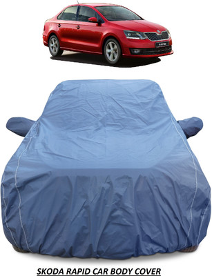 AUTOFIT Car Cover For Skoda Rapid (With Mirror Pockets)(Blue)