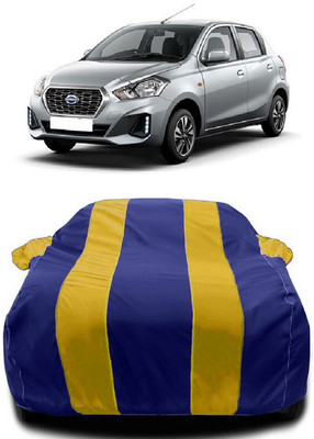 Autoprime Car Cover For Datsun Go (With Mirror Pockets)(Yellow, Blue)