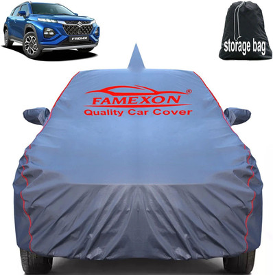 FAMEXON Car Cover For Maruti Fronx (With Mirror Pockets)(Grey)