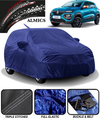 ALMICS Car Cover For Renault Kwid (With Mirror Pockets)(Blue)