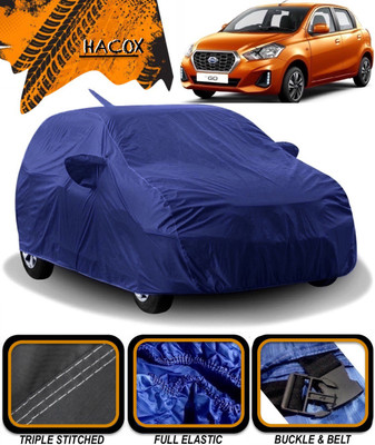 HACOX Car Cover For Datsun Go (With Mirror Pockets)(Blue)