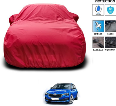 GOSHIV-car and bike accessories Car Cover For Skoda Fabia (With Mirror Pockets)(Maroon)