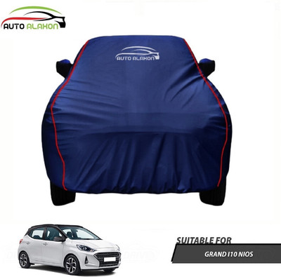 AUTO ALAXON Car Cover For Hyundai Grand i10 Nios (With Mirror Pockets)(Blue)