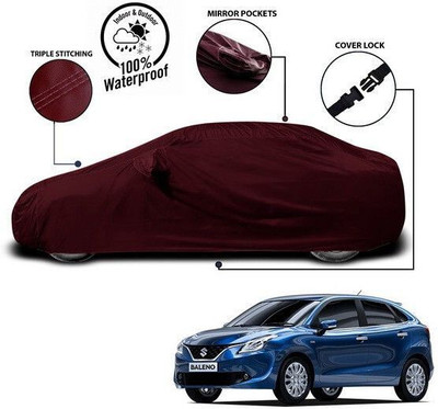 ANTHUB Car Cover For Maruti Suzuki Baleno (With Mirror Pockets)(Red)