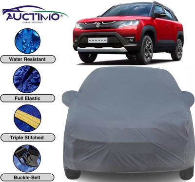 AUCTIMO Car Cover For Maruti Suzuki Brezza (With Mirror Pockets)(Grey)