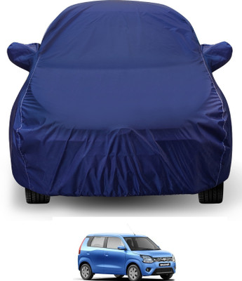 Auto Hub Car Cover For Maruti Suzuki WagonR (With Mirror Pockets)(Blue)
