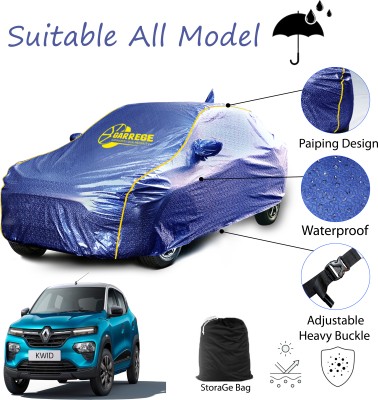 GARREGE Car Cover For Renault Kwid (With Mirror Pockets)(Blue, For 2018, 2020, 2021 Models)