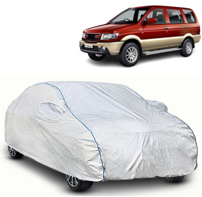 WSK Car Cover For Chevrolet Tavera 7 STR (With Mirror Pockets)(Silver, Blue)