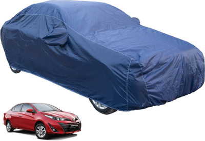 MOCKHE Car Cover For Toyota Yaris (With Mirror Pockets)(Blue)