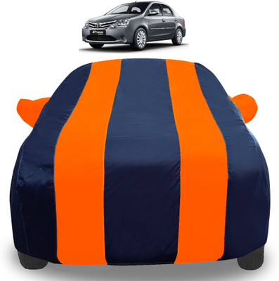 Amanzo Car Cover For Toyota Etios (With Mirror Pockets)(Orange)