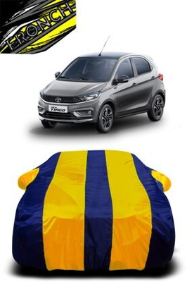 FRONCH Car Cover For Tata Tiago (With Mirror Pockets)(Yellow, Blue)