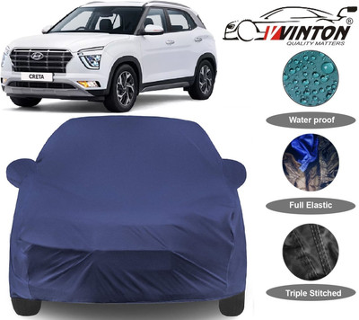 V VINTON Car Cover For Hyundai Creta (With Mirror Pockets)(Blue)
