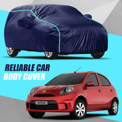HACOX Car Cover For Nissan Micra Active (With Mirror Pockets)(Multicolor)