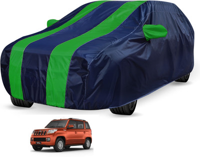 Auto Hub Car Cover For Mahindra TUV300 (Without Mirror Pockets)(Black, Green)
