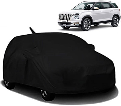 AXLOZ Car Cover For Hyundai Alcazar (With Mirror Pockets)(Black)