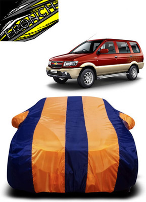 FRONCH Car Cover For Chevrolet Tavera 7 STR (With Mirror Pockets)(Orange, Blue)