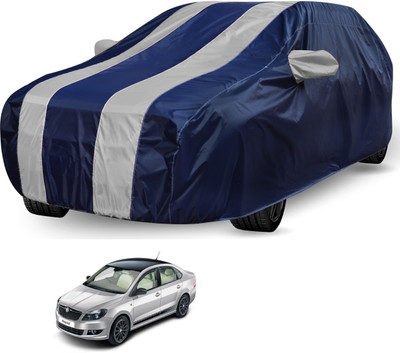 Auto Hub Car Cover For Skoda Rapid (With Mirror Pockets)(Blue, Silver)