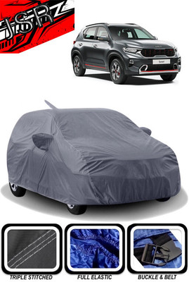 J S R Car Cover For Kia Sonet (With Mirror Pockets)(Grey)
