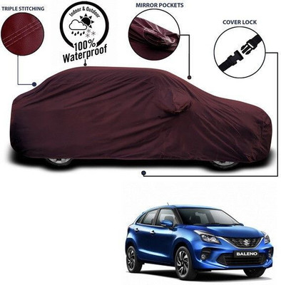 ANTHUB Car Cover For Maruti Suzuki Baleno (With Mirror Pockets)(Maroon)