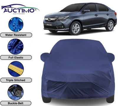 AUCTIMO Car Cover For Honda Amaze (With Mirror Pockets)(Blue)