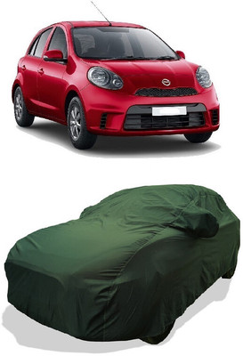 Coxtor Car Cover For Nissan Micra Active XL ICC WT20 SE (With Mirror Pockets)(Green)