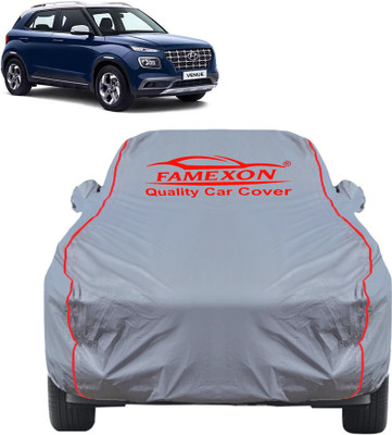 FAMEXON Car Cover For Hyundai Venue (With Mirror Pockets)(Grey, For 2019, 2020, 2021, 2022, 2023, 2024 Models)