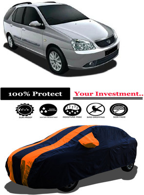 Amexride Car Cover For Tata Indica Marina (With Mirror Pockets)(Orange)